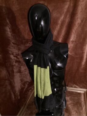 Xhilaration Black and Lime Knit Scarf